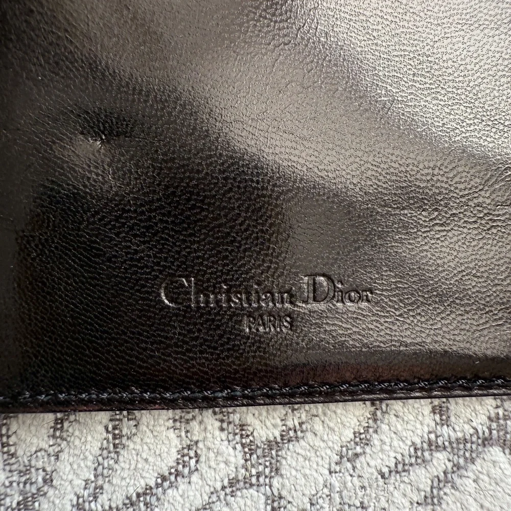 Dior Black Leather Bi-fold Wallet / Card Holder